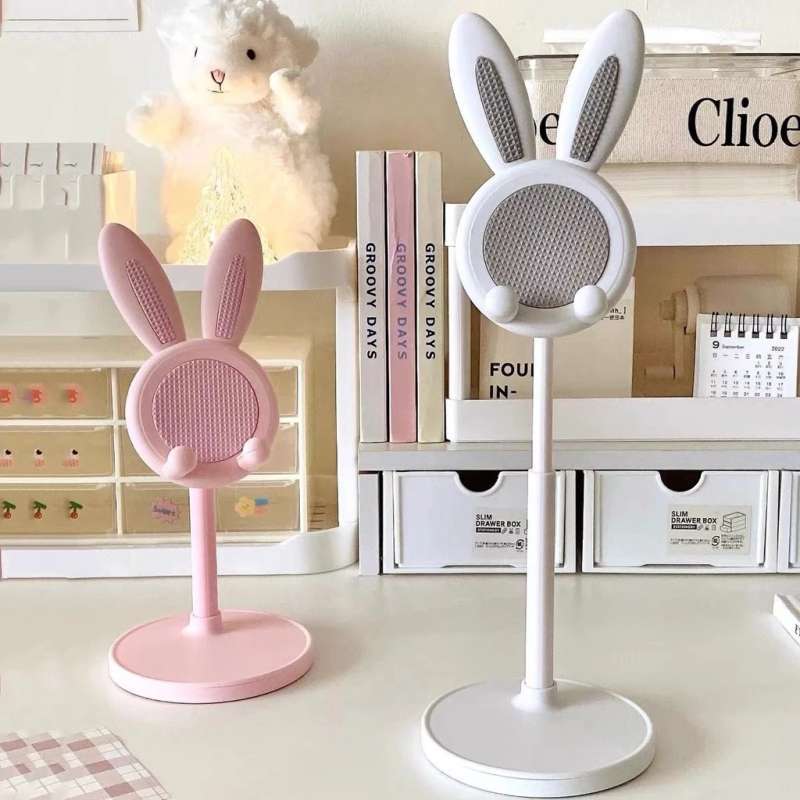 Promo Stand Holder Phone Kelinci Cute Folding Dekstop Universal