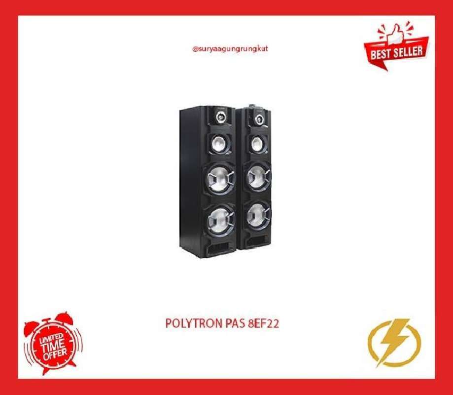SPEAKER AKTIF POLYTRON USB BLUETOOTH 8 INCH dengan Kotrol Nada Digital 3 Band dan Mode Super Bass, ideal untuk Karaoke dan Hiburan Rumah