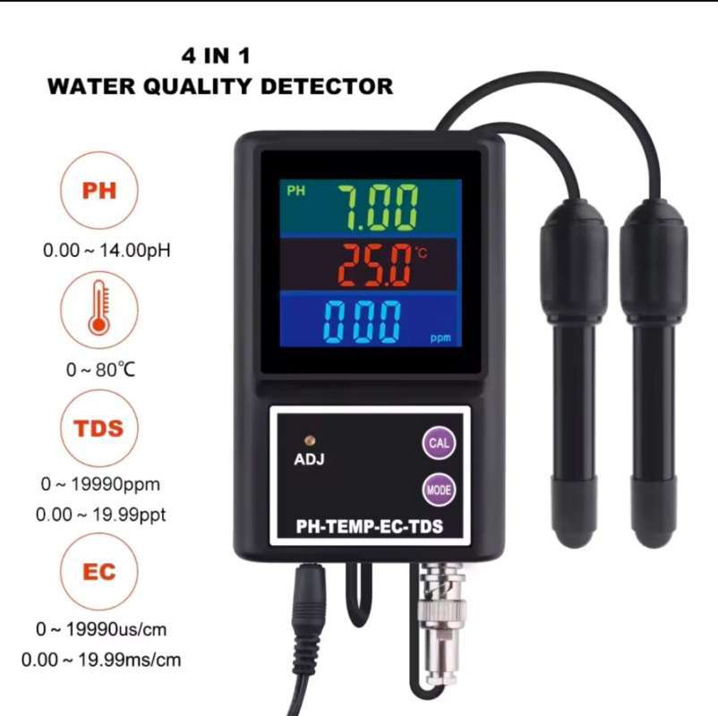portable pH EC TDS water testing meter