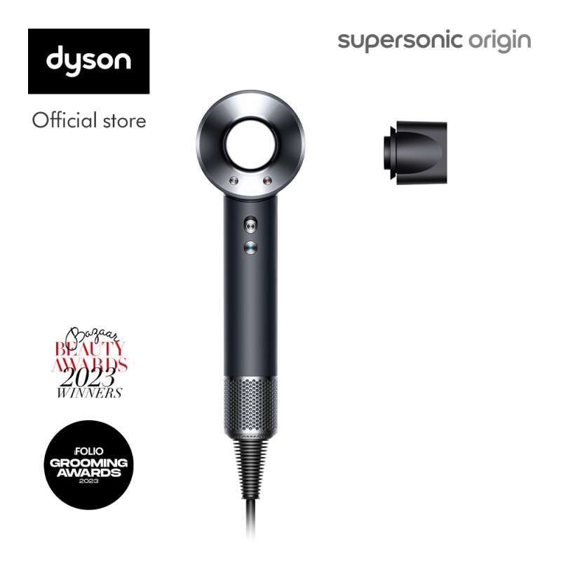 Dyson Supersonic Origin Hair Dryer HD08 Lite (Black/Nickel) Pengering  Rambut Cepat kering Tidak merusak rambut dengan panas| Kontrol panas  cerd