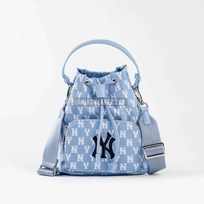 Jual Mlb New York Yankees Black Monogram Jacquard Bucket Bag