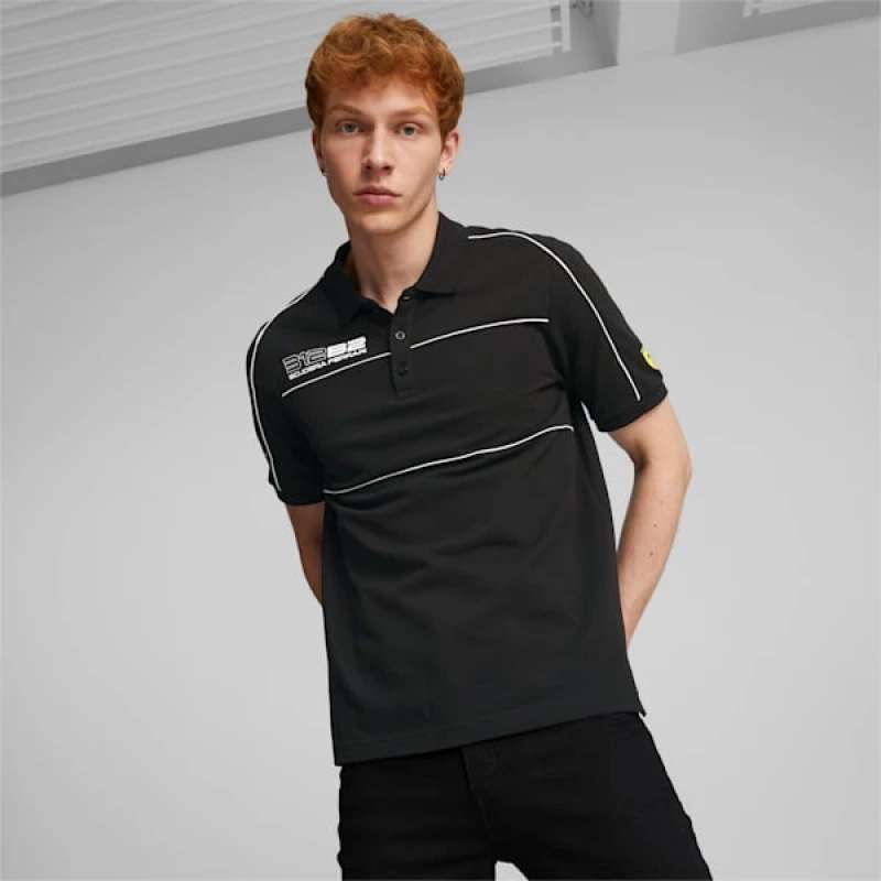 Puma Kaos Polo Kasual Pria Ferrari Race Polo Black 535835 01