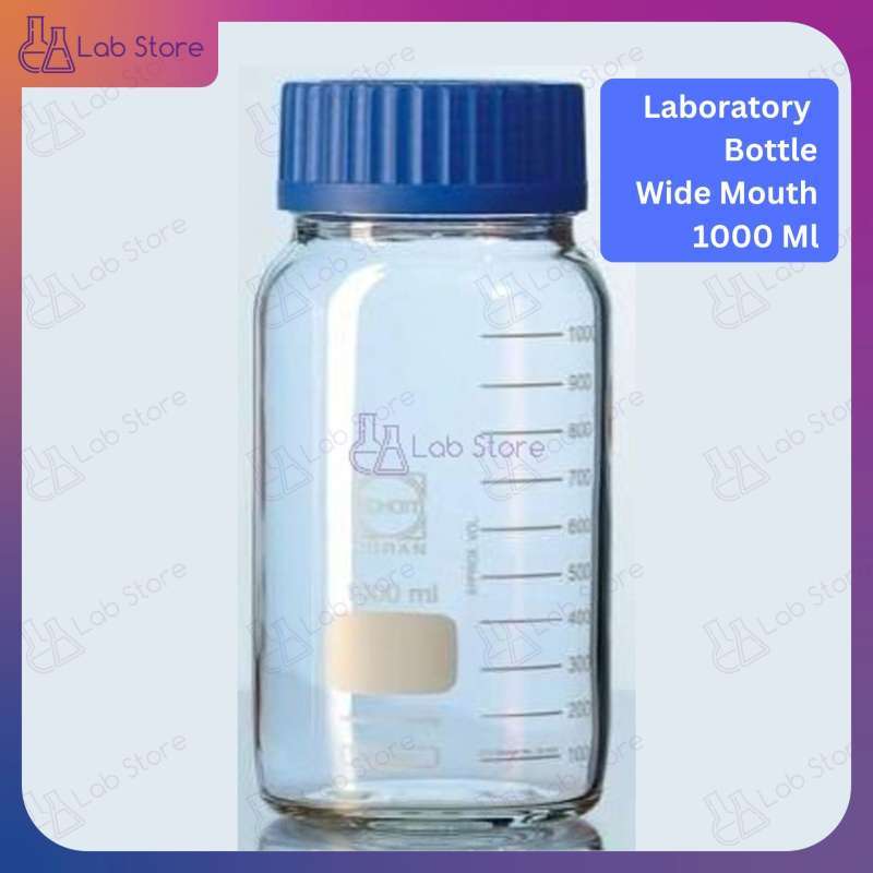 Jual Laboratory Bottle Wide Mouth 1000 Ml Clear Botol Lab Botol Kaca ...