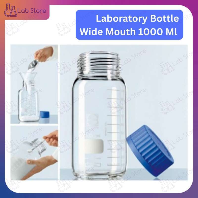 Jual Laboratory Bottle Wide Mouth 1000 Ml Clear Botol Lab Botol Kaca ...