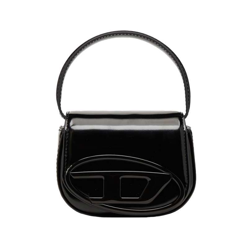 Diesel 1DR XS-S Iconic Mini Mirrored Leather Bag Black