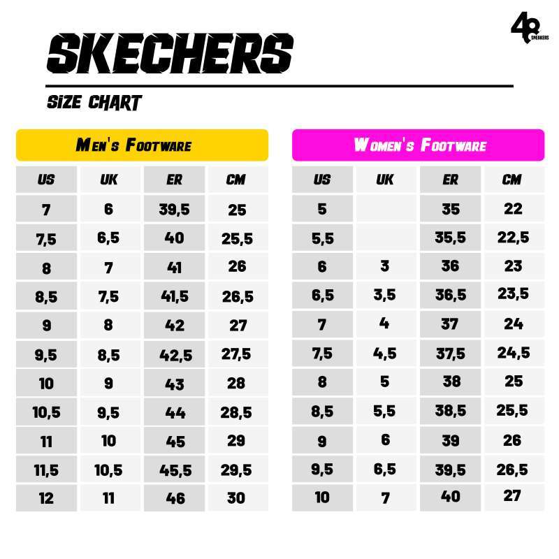 Size Chart Size Skechers Trainers Skechers Cm Size Chart Skechers