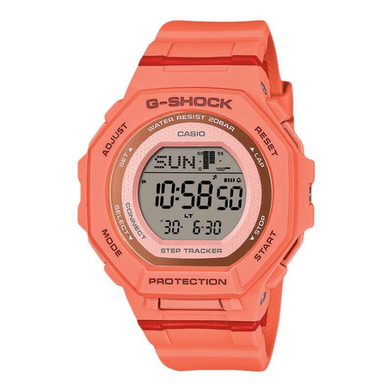 Jam Tangan Wanita Casio G-Shock GMD-B300SC-4JF G-Squad Step Tracker Digital  Dial Coral Orange Resin Band (JDM)