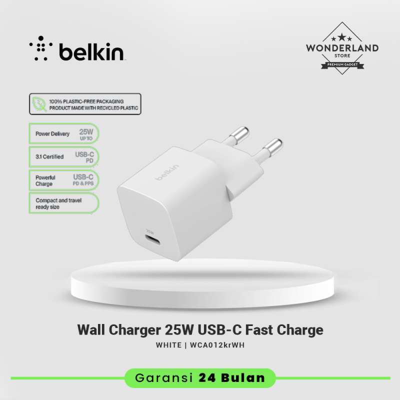 Belkin Wall Adaptor Charger 25W USB-C PPS Fast Charging WCA012krWH