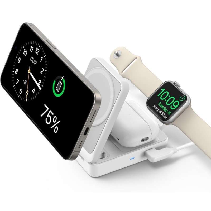 ANKER A2557 MagGo In Wireless Charging Station Foldable MagSafe Charger  Stand Qi2 15W For iPhone Apple Watch AirPods With 40W USB C Adapter