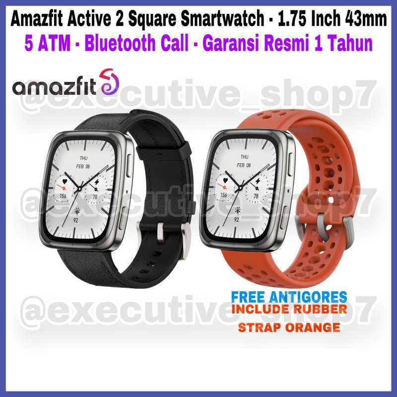 Amazfit Active Square Smartwatch Inch 43mm ATM Bluetooth Call  Garansi Resmi Tahun