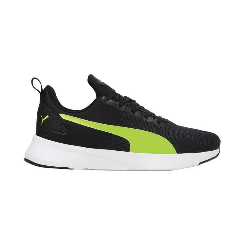 Sepatu Lari PUMA Flyer Flex Unisex Running Shoes Black Lime Squeeze 19520124