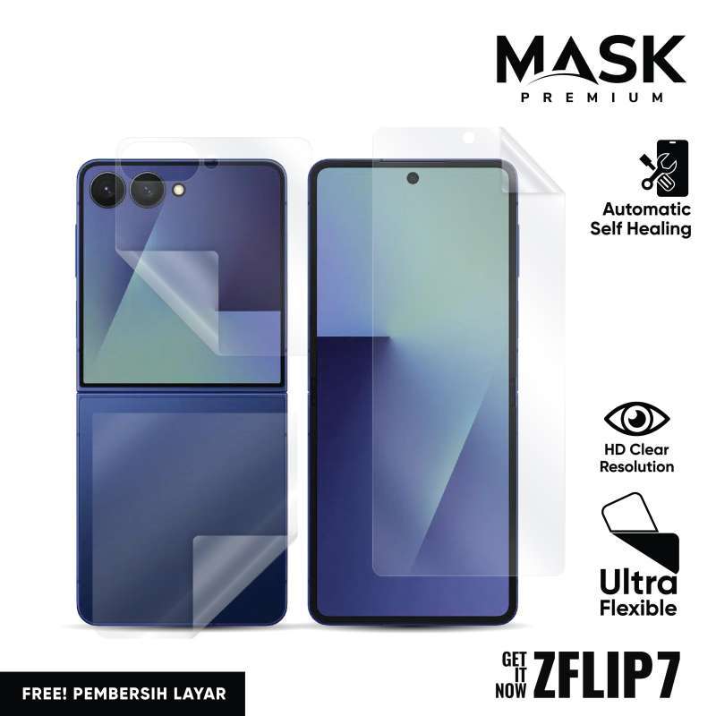 Pelindung Layar Anti Gores MASK PREMIUM Hydroshield Set Samsung Galaxy Z  Flip Opticgrade HD Screen Film