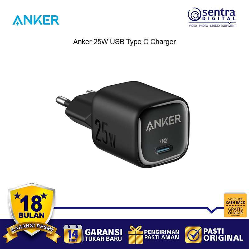Anker 25W Wall Charger USB Type C PD Adaptor Cas Fast Charging 25 watt  PowerIQ Power Delivery PD for Samsung iPhone iPad A2656