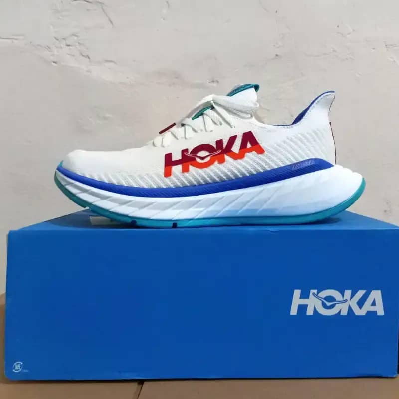 SEPATU LARI PRIA HOKA ONE ONE CARBON X WHITE/FLAME ORIGINAL