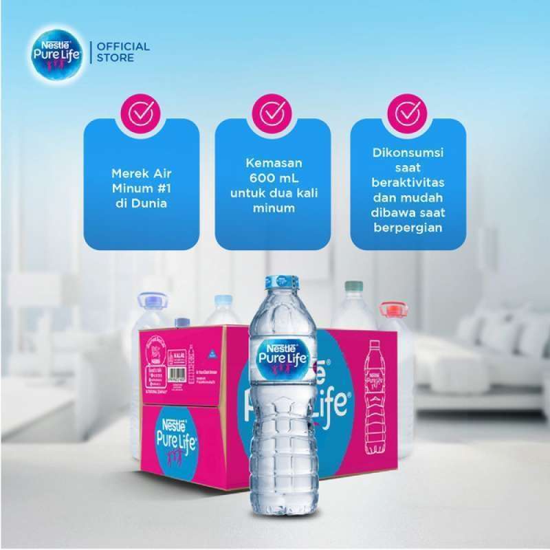 Jual Nestle Air Mineral 600ml Per Dus Isi 24 Botol Di Seller Mitra ...