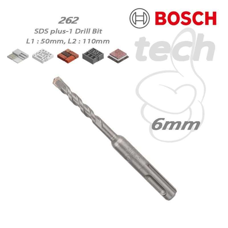 Mata Bor Tembok Beton Concrete Drill Bit Bosch SDS Plus-1 6mm