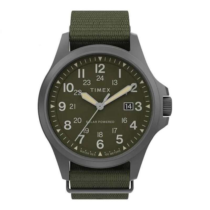 Jam Tangan Pria Timex TW2V03700 Expedition Field Solar Green Army Kanvas  Nylon Original Garansi Resmi