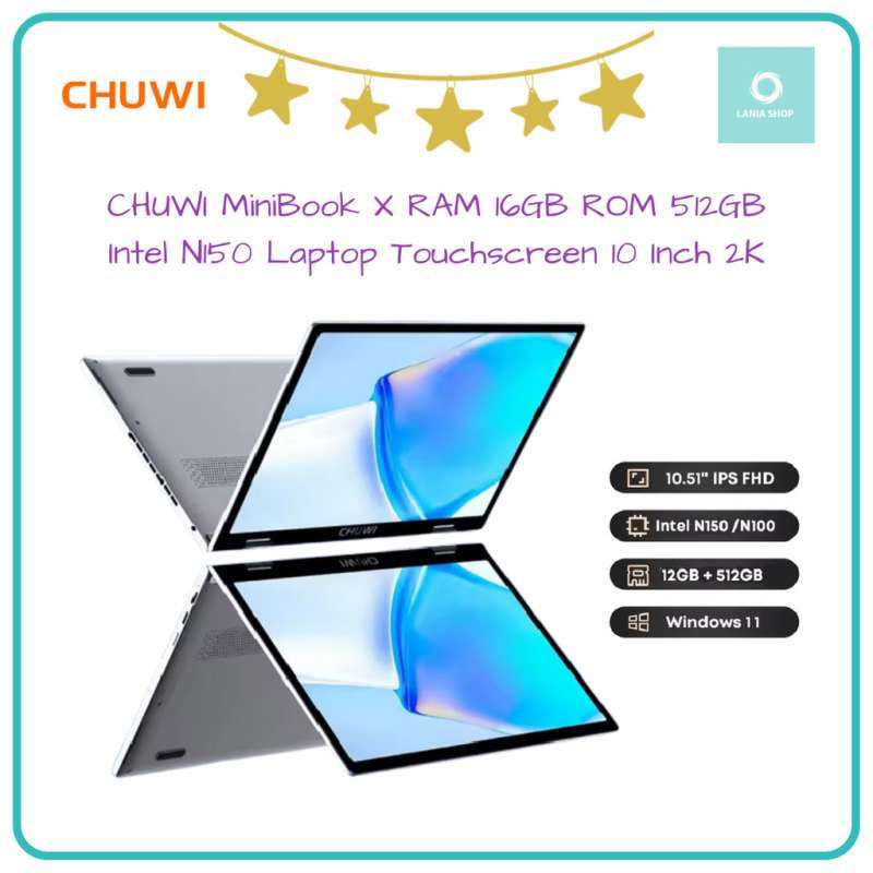 CHUWI MiniBook X, Tablet 2in1 Touchscreen 10.51 Intel N150, RAM 16GB SSD 512GB, Ideal untuk Mahasiswa dan Kreator Konten dengan Kebutuhan Mobilitas Tinggi