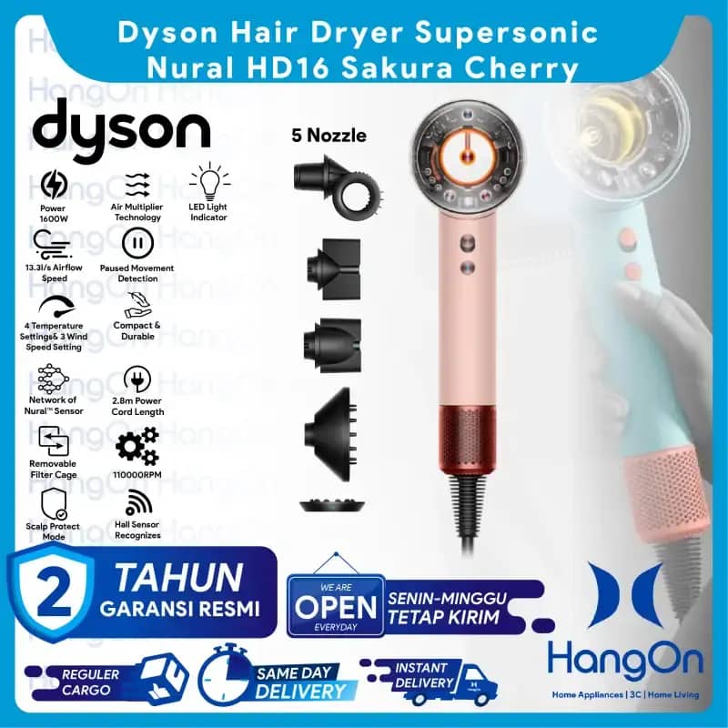 Dyson Supersonic Nural HD16 Hair Dryer Pengering Rambut Cepat Kering Tidak  Merusak Rambut Scalp Protection Kontrol Panas Cerdas Intelligent Heat