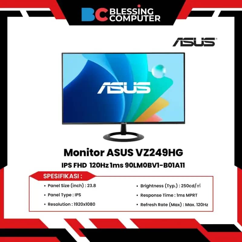 Jual Monitor Asus Vz249hg 24 Eye Care Gaming Ips Fhd 120hz 1ms Mprt ...