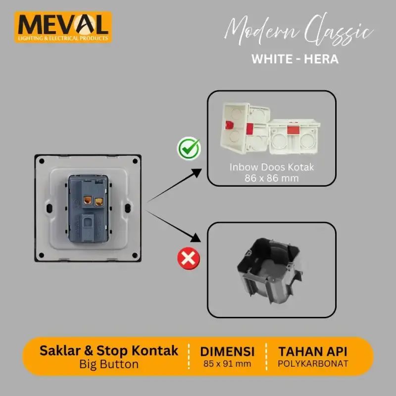 Meval Rohri Promo Meval Saklar Dan Stop Kontak Classic Modern - White Hera Diskon ...