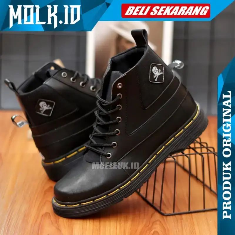 Promo Dogora Sepatu Pria Docmart Skull Tinggi Kerja Casual Diskon 25% ...