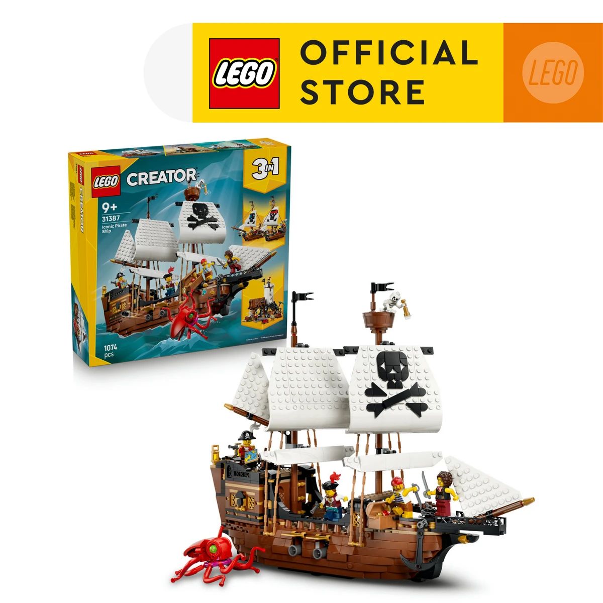 Jual LEGO Creator 31387 Iconic Pirate Ship (1074 Pieces), Mainan Anak ...