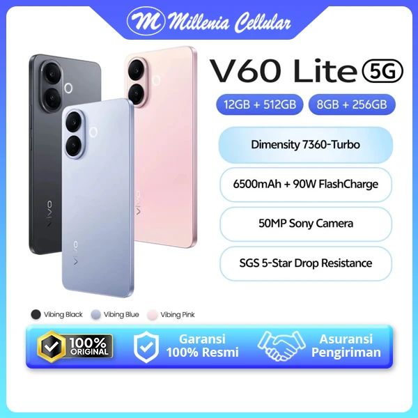 Dimensity 7360 Jual vivo V60 Lite 5g Dimensity 7360-turbo, 6500 Mah + 90w Flashcharge ...