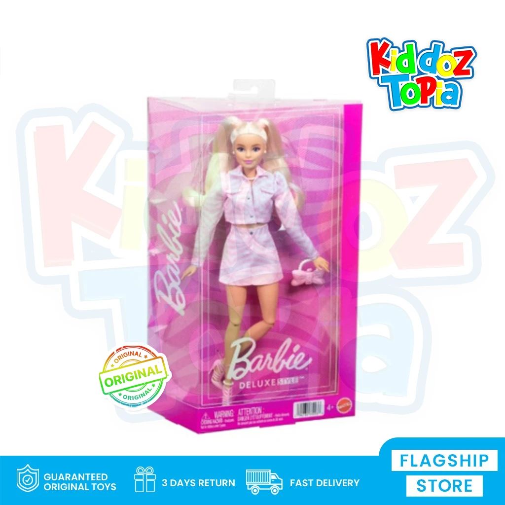 Jual Barbie Deluxe Style Doll With Blonde Hair In Pink Denim Outfit ...