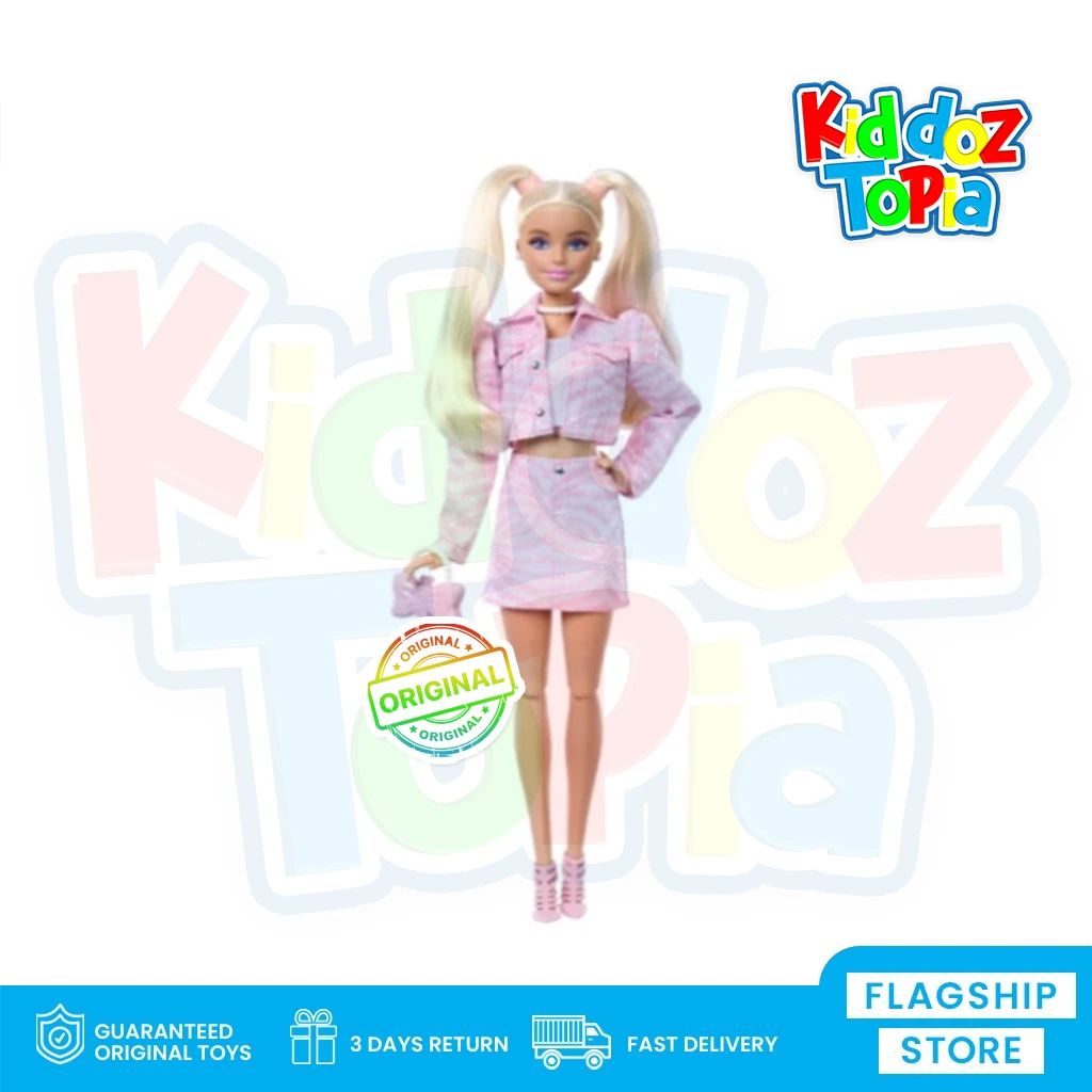 Jual Barbie Deluxe Style Doll With Blonde Hair In Pink Denim Outfit ...