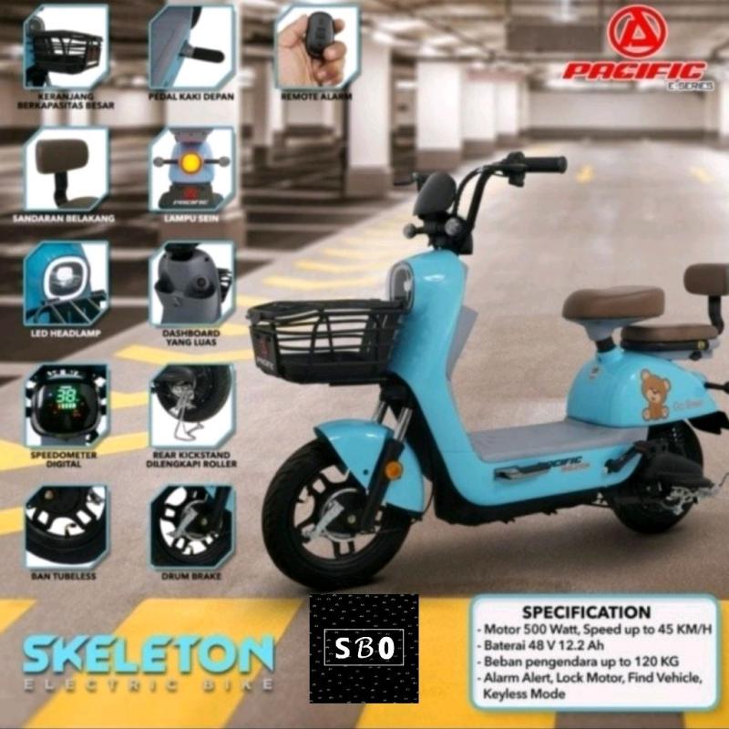 Jual Sepeda Listrik Pacific Skeleton Terbaru Garansi Resmi Di