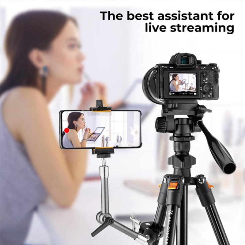 K&F Concept Camera Lightweight Tripod K234A0 with Way Tilt Head Phone  Holder