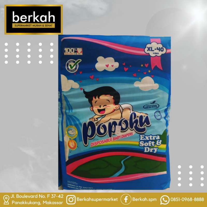 Jual POPOKU BABY DIAPERS XL 40 PCS di Seller Berkah Supermarket ...