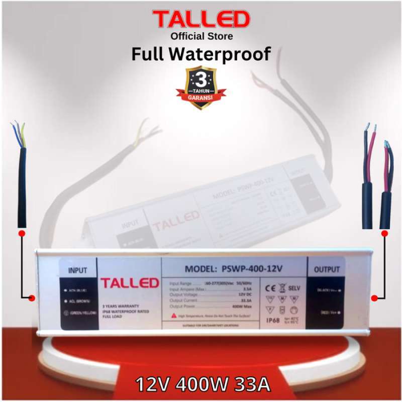 Promo Power Supply Adaptor Led Trafo Talled 12v 400w 33,3a Waterproof ...