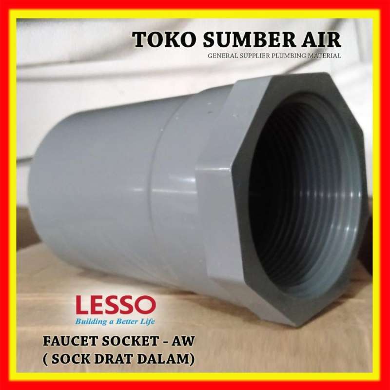 Jual PVC FAUCET SOCKET 2 INCH - AW - SOCK DRAT DALAM MERK LESSO per 6 ...