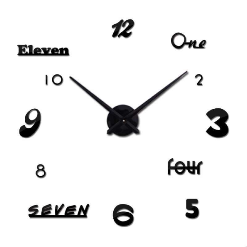 Promo Jam Dinding DIY Giant Wall Clock Quartz Acrylic Huruf dan Angka DIY-02 Diskon 23% di
