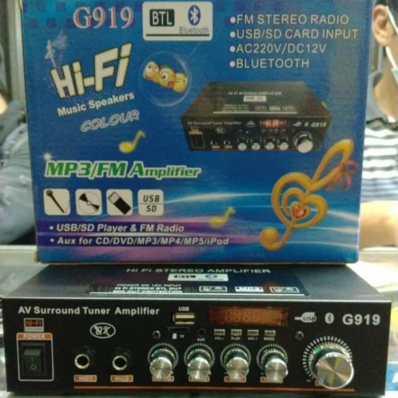 Jual Usb Mp3 Amplifier Bluetooth G919 Fm Radio Buat Mobil Rumah Karaoke