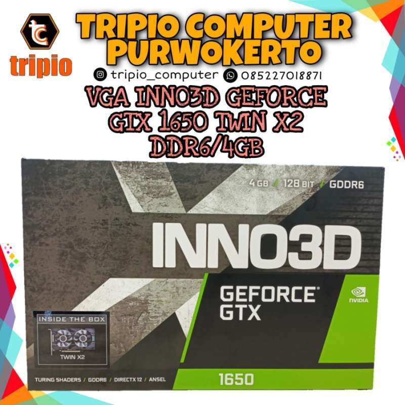 Jual INNO3D GTX 1650 4GB DDR6 TWIN X2 OC VGA GPU Graphics Card INNO 3D ...