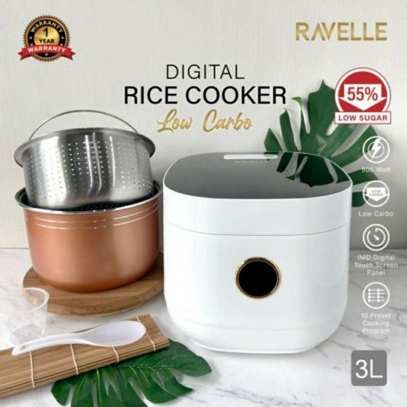 Promo Rice Cooker RAVELLE RCR3LS / magic com digital low carbo low