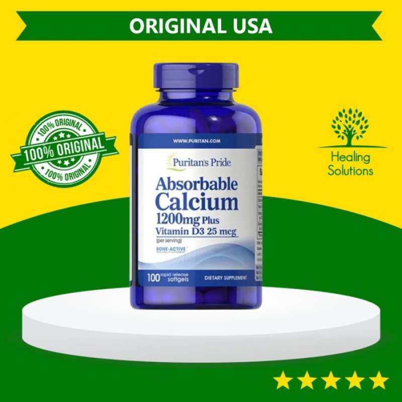 Promo Puritan Absorbable Calcium 1200 Mg + Vitamin D 1000 Iu Isi 100