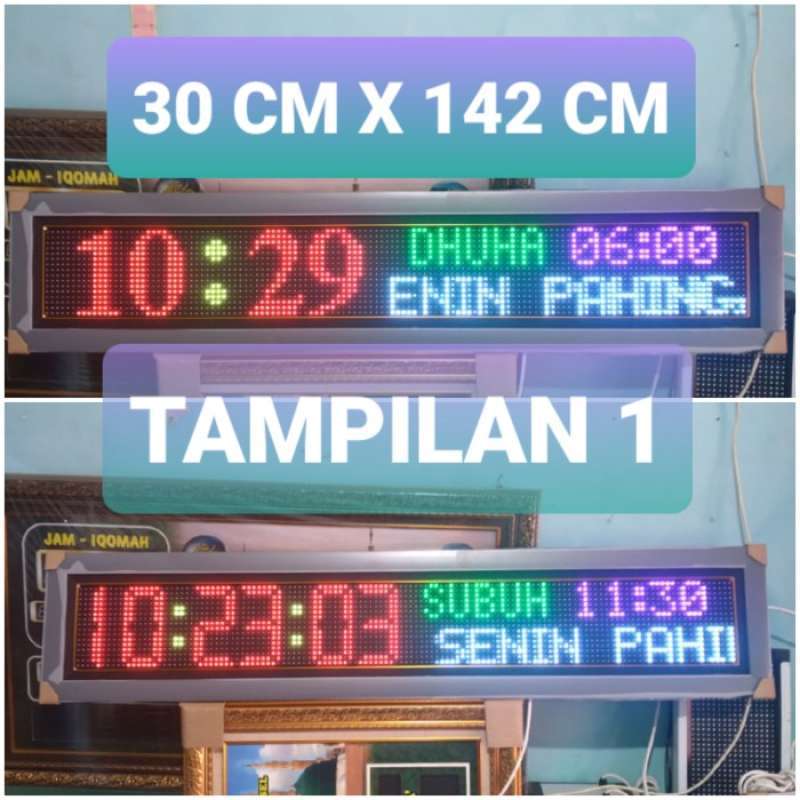 Promo JAM SHOLAT MASJID, JAM DIGITAL JADWAL SHOLAT, TYPE P10 RGB 4P KH Diskon 23 di Seller Ha