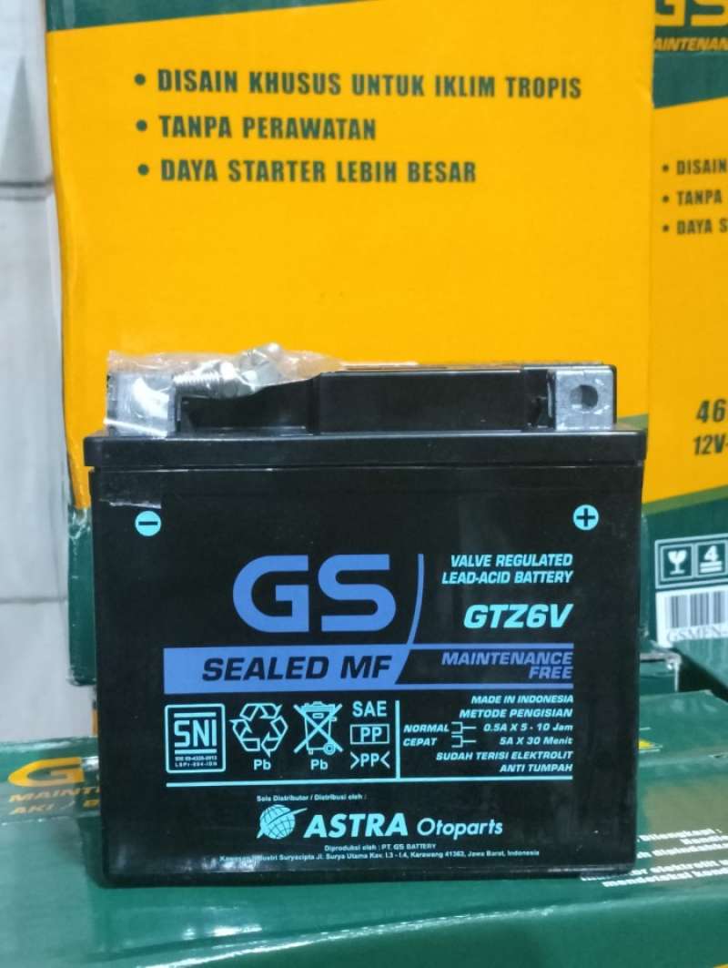 Promo Aki Kering GS ASTRA MF GTZ6V 5Ah motor Honda Vario 125 Vario 150