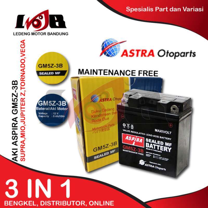 Promo Aspira GM5Z-3B Aki Kering Accu MF Grand Supra Mio Vega F1zr Smash