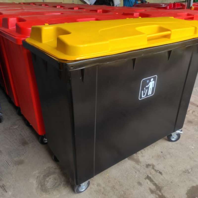 Promo Bak Sampah / Tempat Sampah Fiber Besar + Roda Ukuran 660 Liter