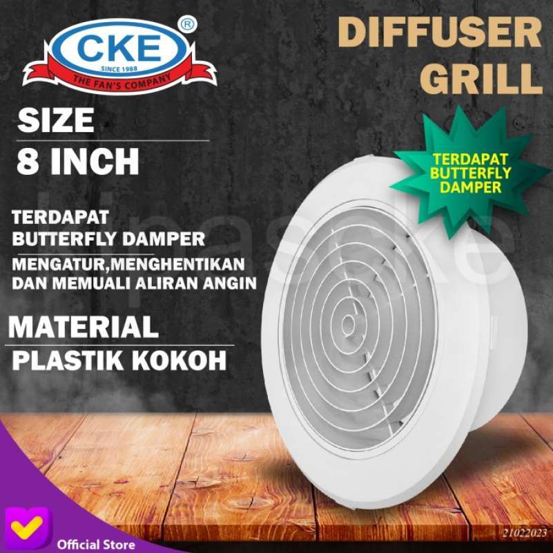 Promo Ceiling Round Air Grill 8 inch Grill penutup inline duct Diskon