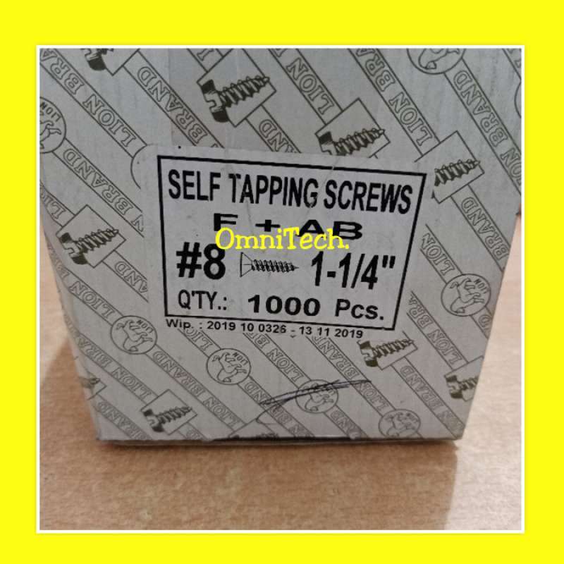 Promo 8x11/4 (8x3cm) Sekrup Tapping Fh Kepala Rata (+) Tapping Screw