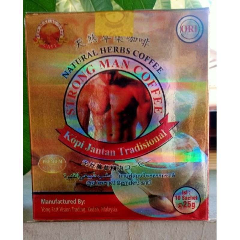 Promo KOPI BUBUK TRADISIONAL STRONG MAN MALAYSIA AASLI ISI 10 SACHET