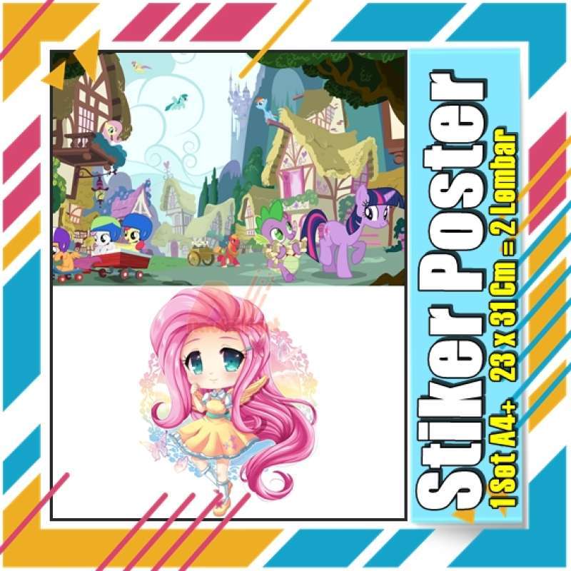 Jual Poster Stiker My Little Pony A4 + Animasi Kartun Acara Tv Kertas ...