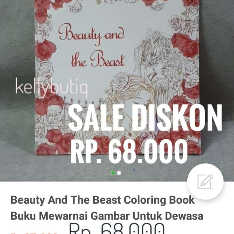 Jual Beauty And The Beast Coloring Book Buku Mewarnai Gambar Untuk