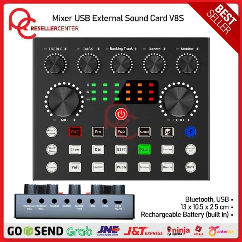 Promo Mixer Usb External Sound Card Bluetooth Amplifier Broadcast